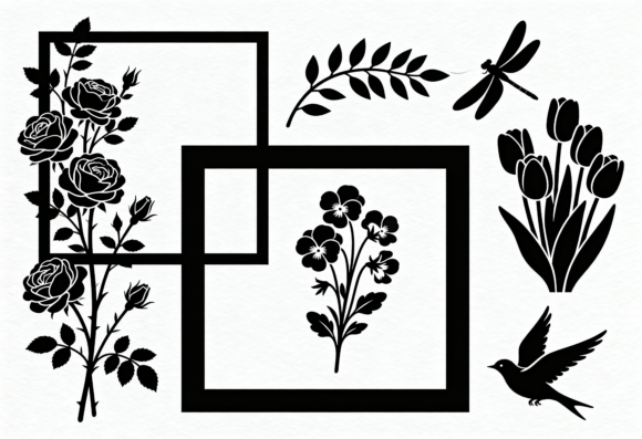 Black Floral Silhouettes SVG Bundle Review