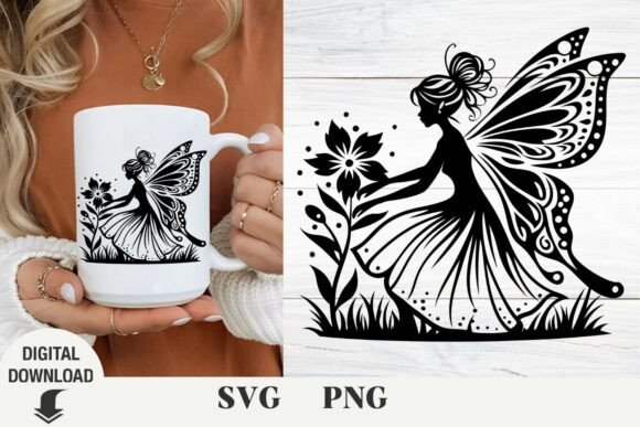 Fairy Svg, Silhouette Svg. Floral Fairy Review