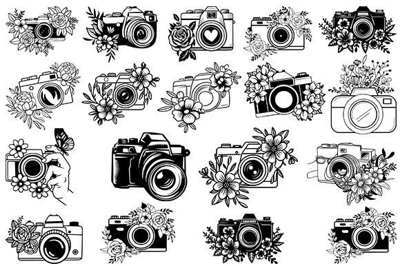 Floral Camera Svg, Camera Clipart Bundle Review