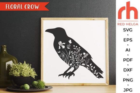Floral Crow SVG, Forest Animal Cut File Review