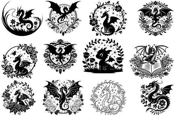Floral Dragon Svg,Dragon Bundle Review