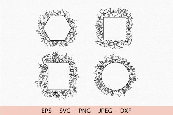 Floral Frame SVG Flowers Round Wreath Review