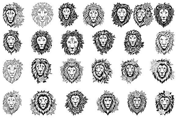 Floral Lion Svg,Lion with Flowers Bundle Review