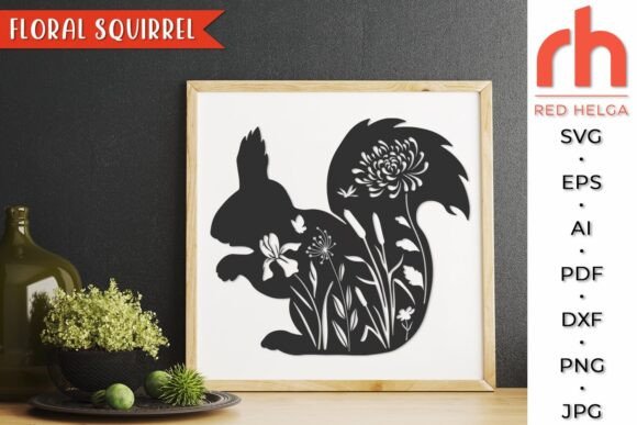 Floral Squirrel SVG, Forest Animal DXF Review