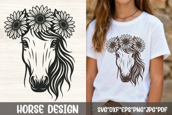 Sunflower Crown Floral Horse SVG File Review